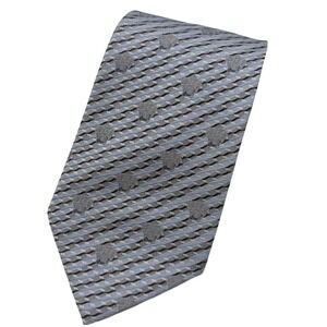 Vtg Gianni Versace Silk Tie Mens Grey Blue Medusa Head Geometric Italy 3.75x56"